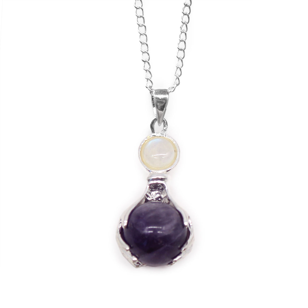Gemstone Hands Pendant - Amethyst
