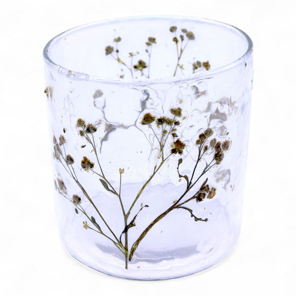 Floral Glass Candle Holder, Margarita, 8 × 8 cm