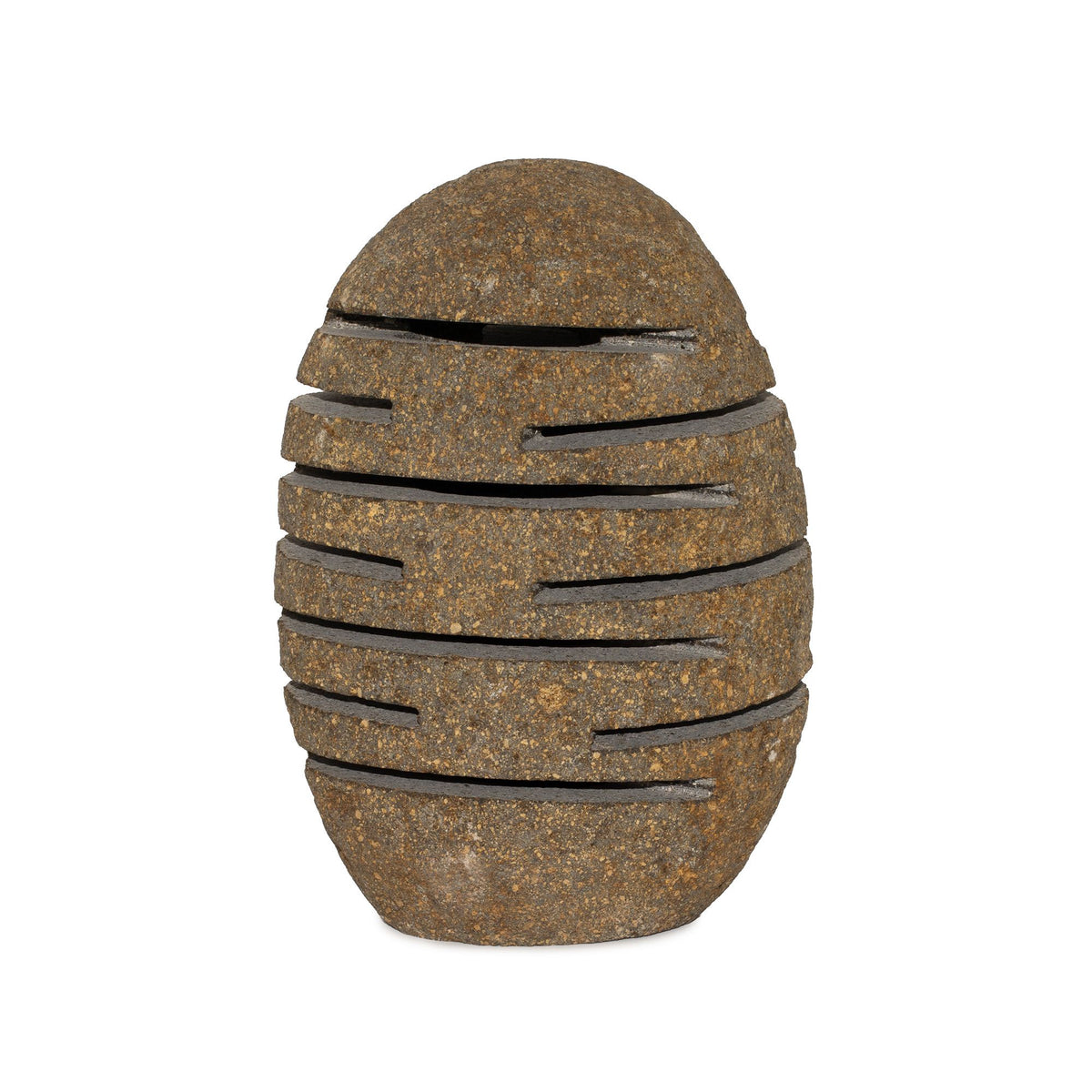 Natural Riverstone Candle Holder - Standing Stone Cut (10x13x22cm)