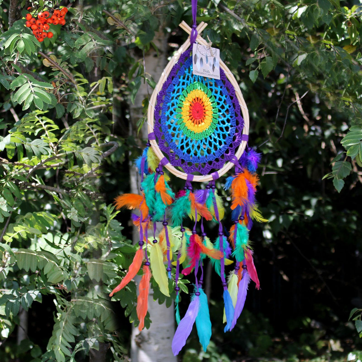 Bali Teardrop Dreamcatcher, Multicolour