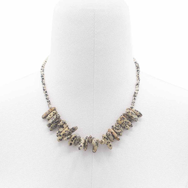 Dalmatian Stone Longstone Necklace