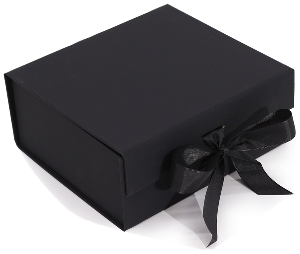 Schwarze Geschenkbox mit Magnetverschluss und schwarzer Satinschleife, Ancient Wisdom